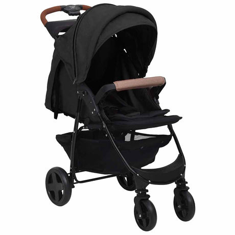 Vidaxl Pram 2-en-1 en acier de couleur anthracite