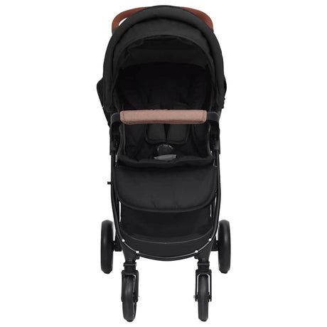 Vidaxl Pram 2-en-1 en acier de couleur anthracite