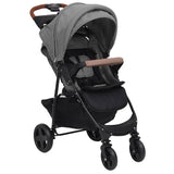 Porte-poussette Vidaxl Gris clair en acier 3-en-1
