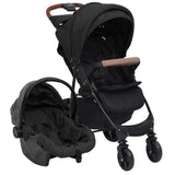 Vidaxl Pram 3-en-1 en acier de couleur anthracite