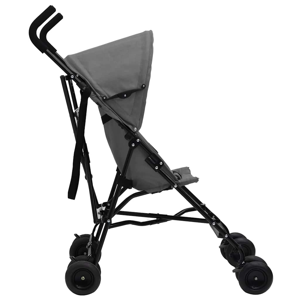 Vidaxl Kinderbuggy Steel jasnoszary i czarny