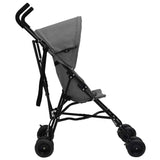 Vidaxl Kinderbuggy Steel jasnoszary i czarny