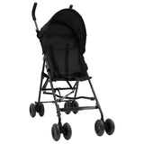 Vidaxl poussette enfant acier anthracite et noir