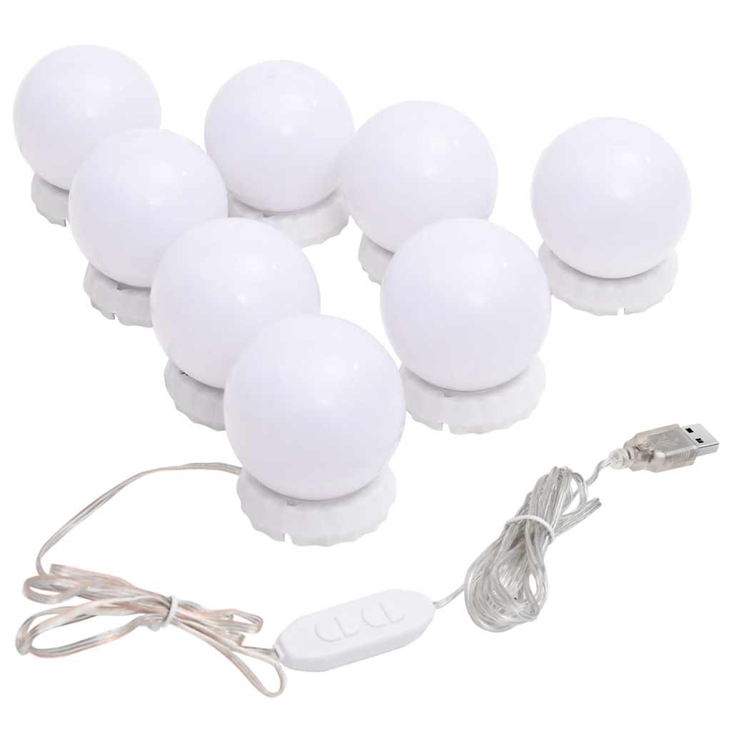 Éclairage de miroir Vidaxl avec 8 lampes LED Blanc chaud et blanc froid