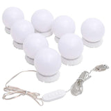 Éclairage de miroir Vidaxl avec 8 lampes LED Blanc chaud et blanc froid