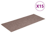 Vidaxl Stair Mats auto-adhésif 15 pièces 60x25 cm brun clair rectangulaire