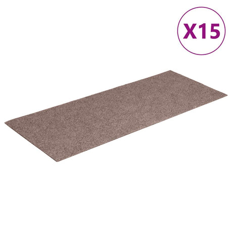 Vidaxl Stair Mats auto-adhésif 15 pièces 60x25 cm brun clair rectangulaire