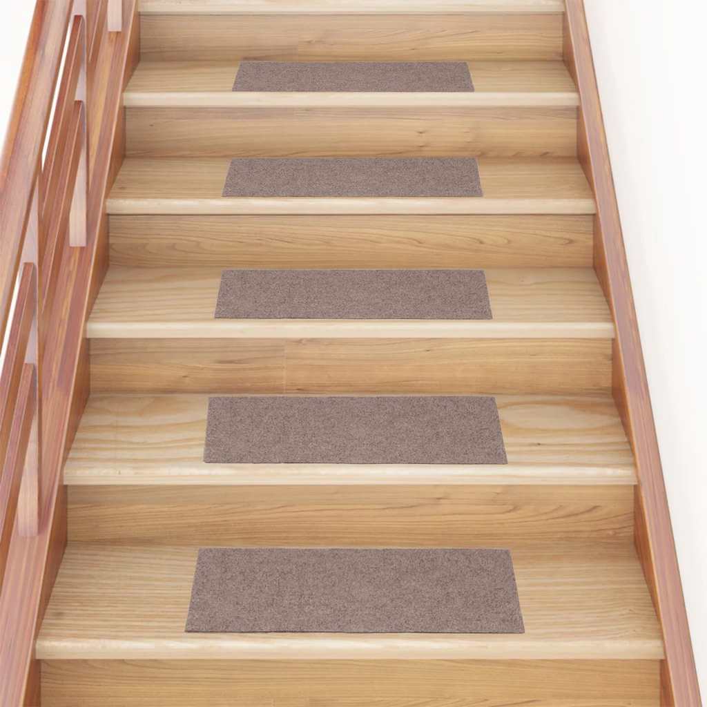 Vidaxl Stair Mats auto-adhésif 15 pièces 60x25 cm brun clair rectangulaire