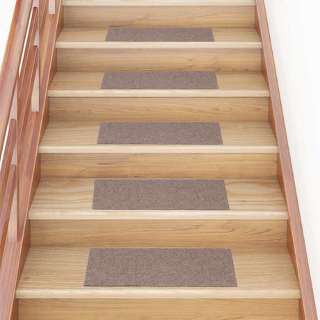 Vidaxl Stair Mats auto-adhésif 15 pièces 60x25 cm brun clair rectangulaire