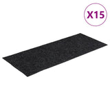 Vidaxl 15 st trapmatten zelfklevend rechthoekig 60x25 cm grijs