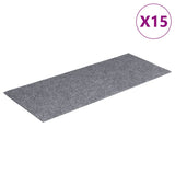 Vidaxl Stair Mats auto-adhésif 15 pièces 60x25 cm gris clair rectangulaire