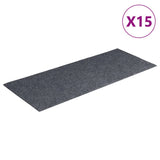 Vidaxl 15 st pedal tapis auto-adhésif rectangulaire 60x25 cm gris clair