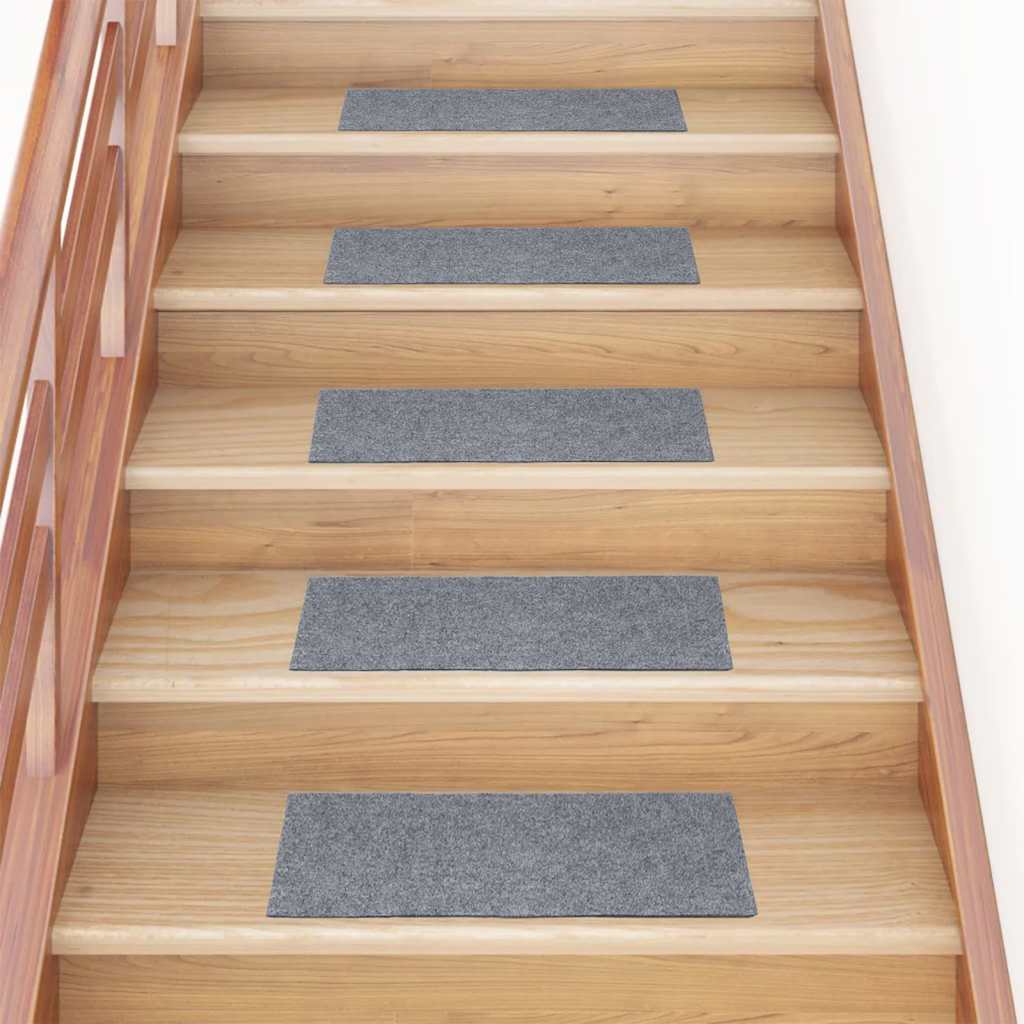 Vidaxl Stair Mats auto-adhésif 15 pièces 60x25 cm gris clair rectangulaire