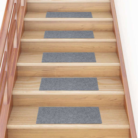 Vidaxl Stair Mats auto-adhésif 15 pièces 60x25 cm gris clair rectangulaire