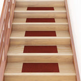 Vidaxl Stair Mats auto-adhésif 15 pièces 60x25 cm bordeaux rouge rectangulaire