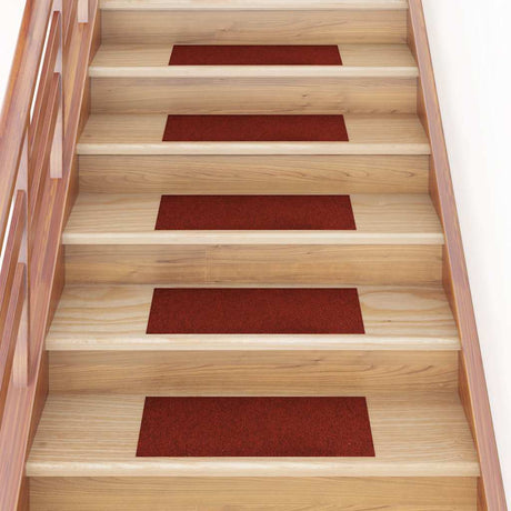 Vidaxl Stair Mats auto-adhésif 15 pièces 60x25 cm bordeaux rouge rectangulaire