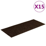 Vidaxl Stair Mats auto-adhésif 15 pièces 60x25 cm brun rectangulaire