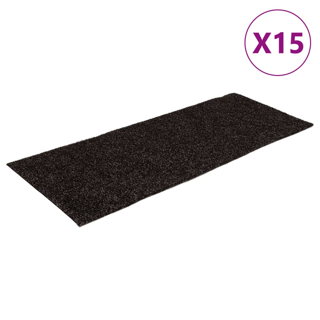 Vidaxl 15 esteras de pedal autoadhesivas rectangulares 60x25 cm marrón