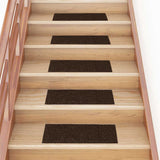Vidaxl Stair Mats auto-adhésif 15 pièces 60x25 cm brun rectangulaire