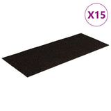 Vidaxl 15 esteras de pedal de Vidaxl autoadhesivo rectangular 60x25 cm marrón oscuro