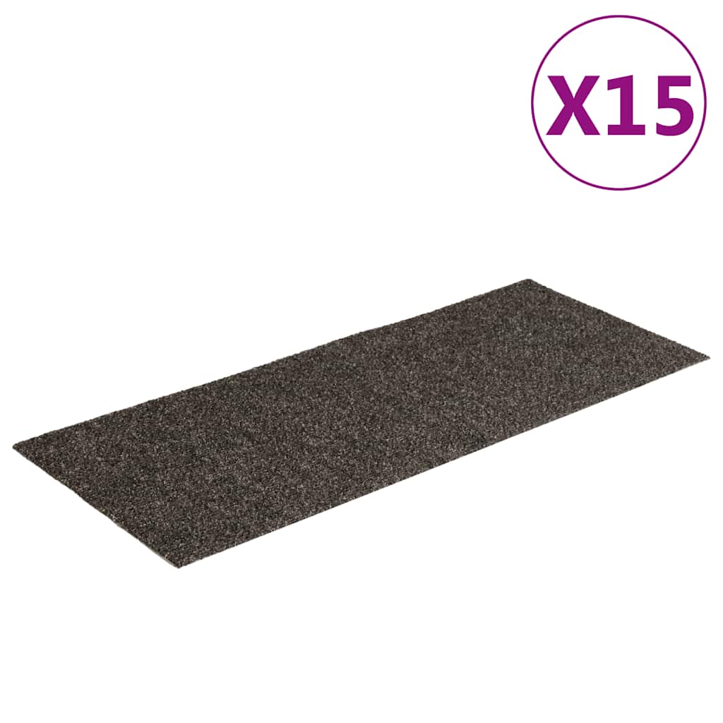Vidaxl Stair Mats auto-adhésif 15 pièces 60x25 cm anthracite rectangulaire