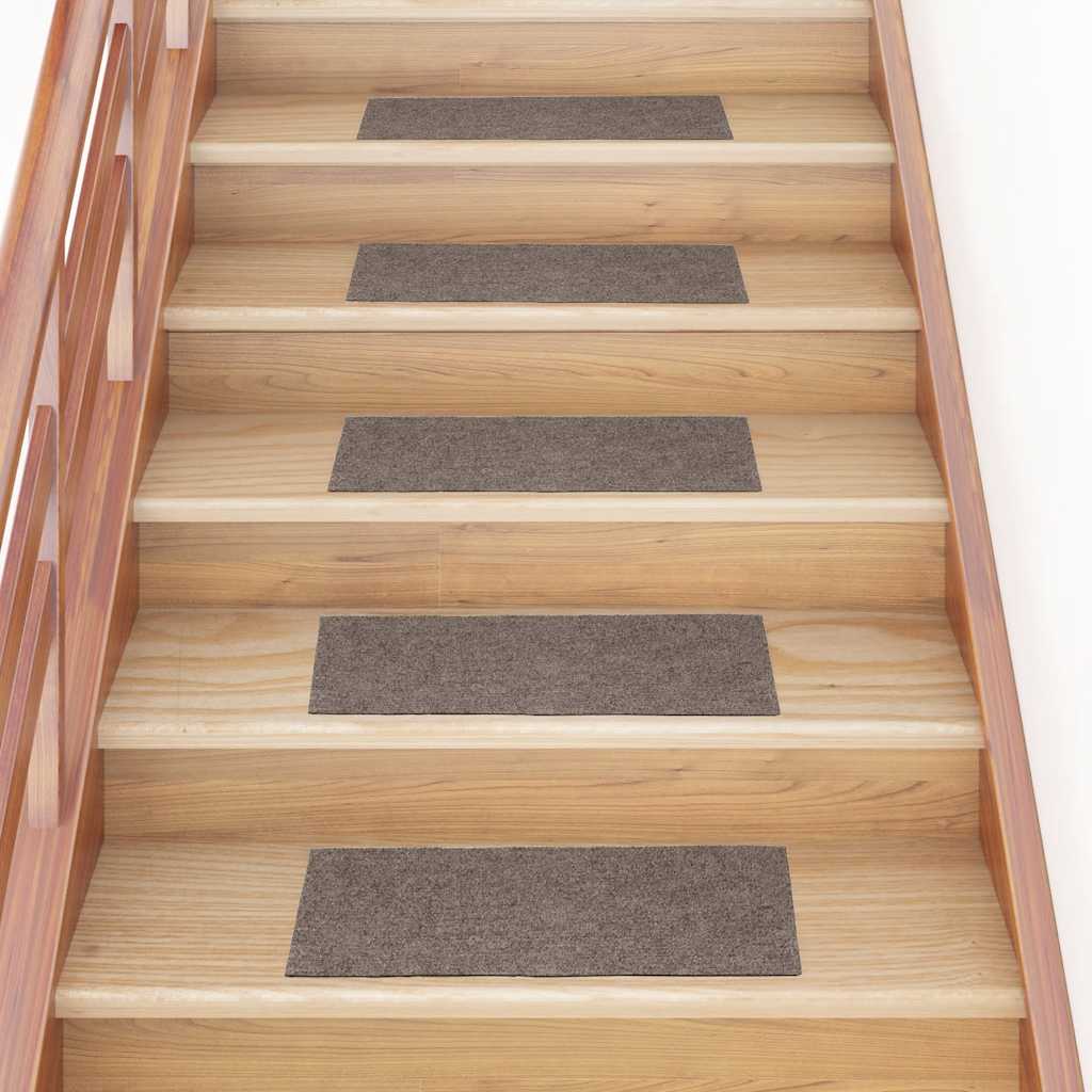 Vidaxl Mat à escalier auto-adhésif 15 pièces 60x25 cm beige rectangulaire
