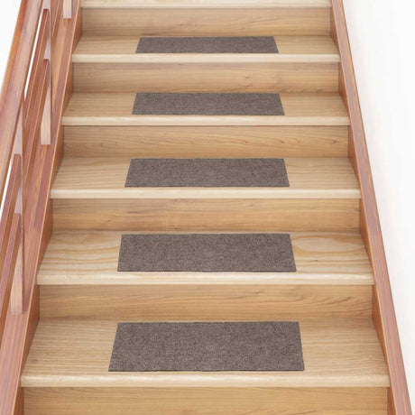 Vidaxl Mat à escalier auto-adhésif 15 pièces 60x25 cm beige rectangulaire