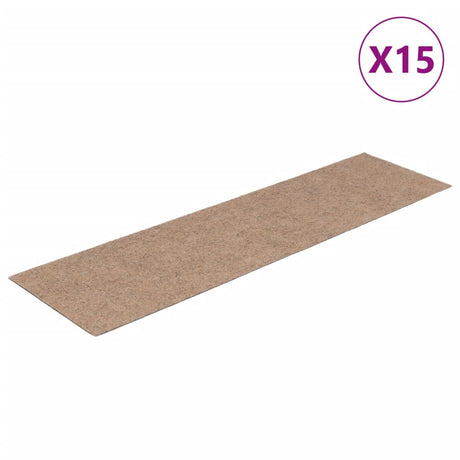 Vidaxl 15 esteras de pedal de Vidaxl autoadhesivo rectangular 76x20 cm marrón claro