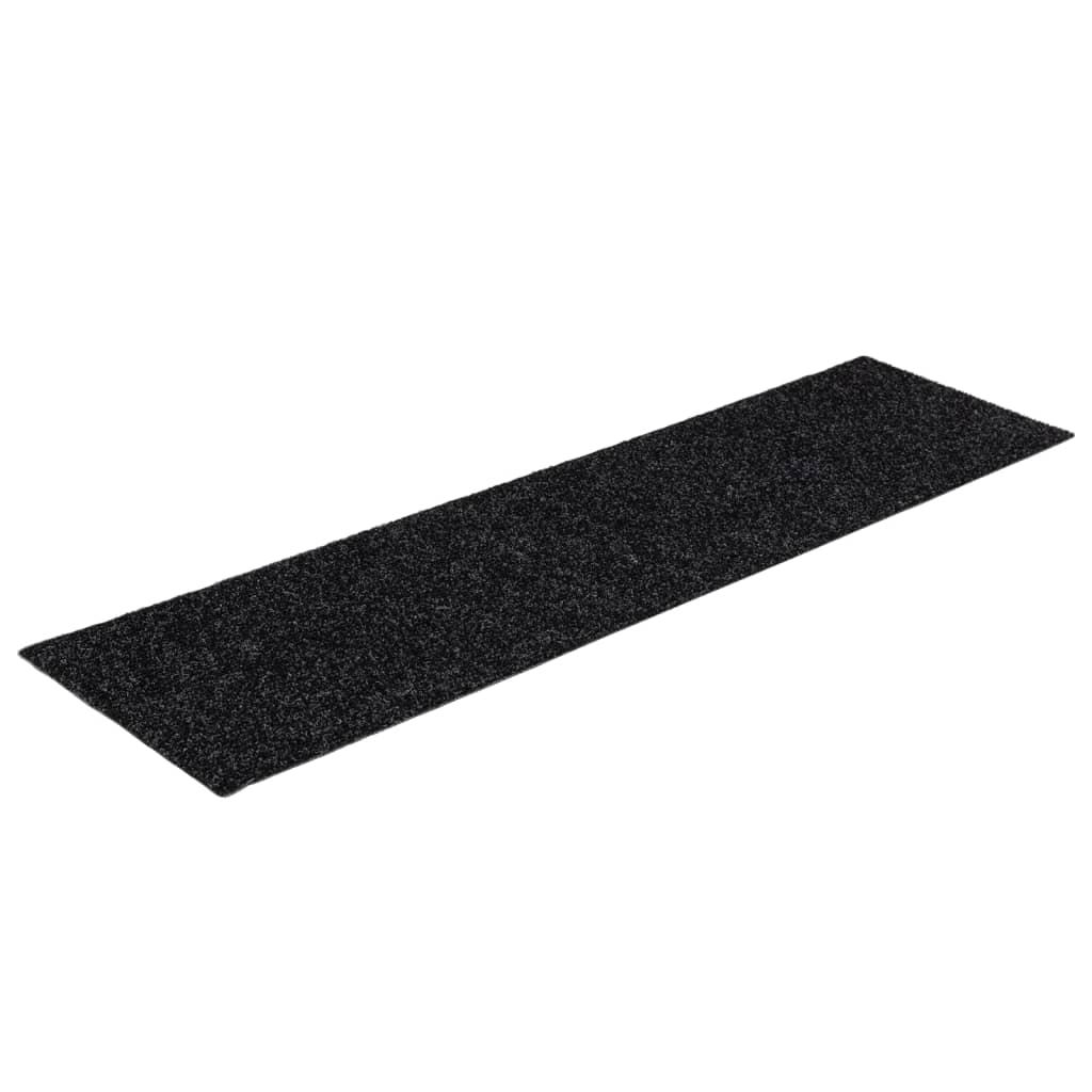 Vidaxl 15 st pédales tapis auto-adhésifs rectangulaires 76x20 cm noir