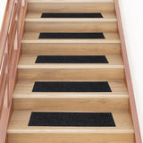 Vidaxl Stair Mats auto-adhésif 15 pièces 76x20 cm noir rectangulaire