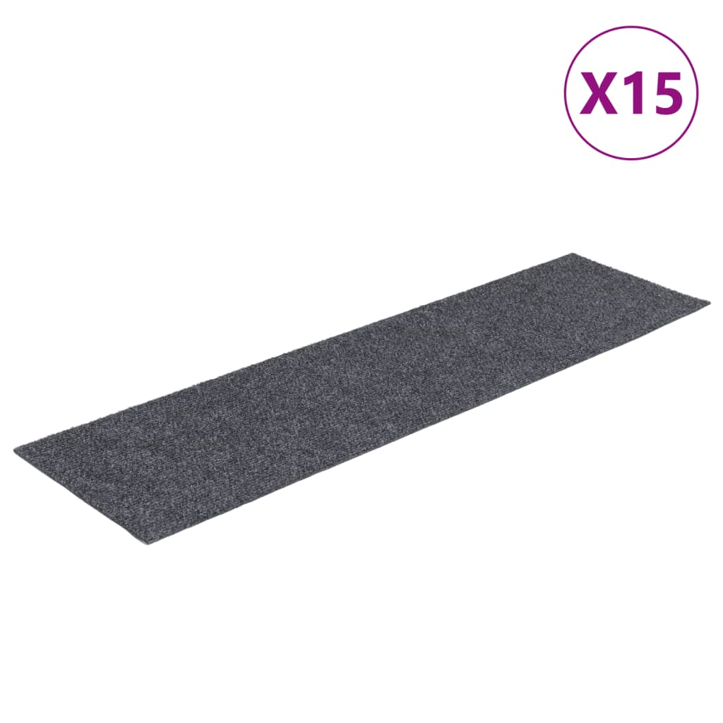 Vidaxl 15 esteras de pedal de Vidaxl autoadhesivo rectangular 76x20 cm gris claro