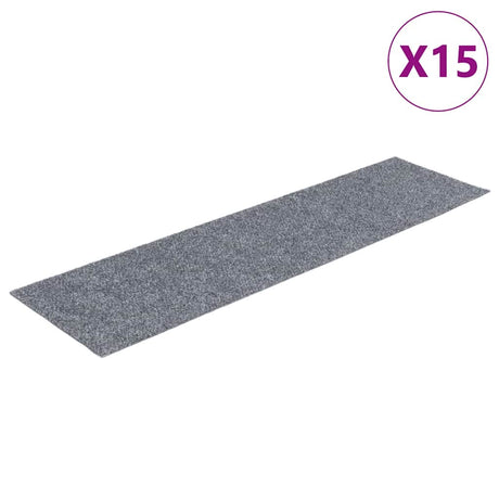 Vidaxl Stair Mats auto-adhésif 15 pièces 76x20 cm gris clair rectangulaire