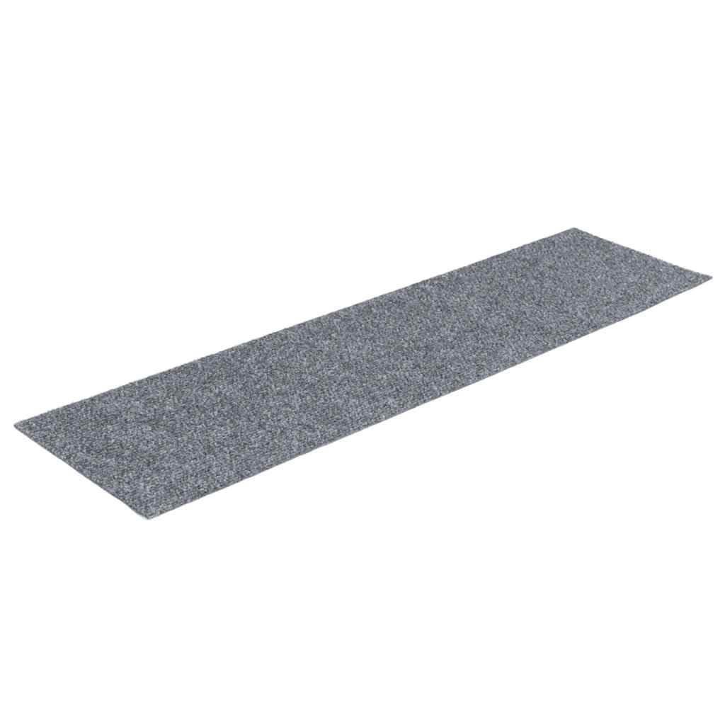 Vidaxl Stair Mats auto-adhésif 15 pièces 76x20 cm gris clair rectangulaire