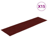 VidaXL 15 st pedal mats self -adhesive rectangular 76x20 cm red