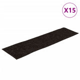 Vidaxl 15 st pédales tapis auto-adhésifs rectangulaires 76x20 cm brun