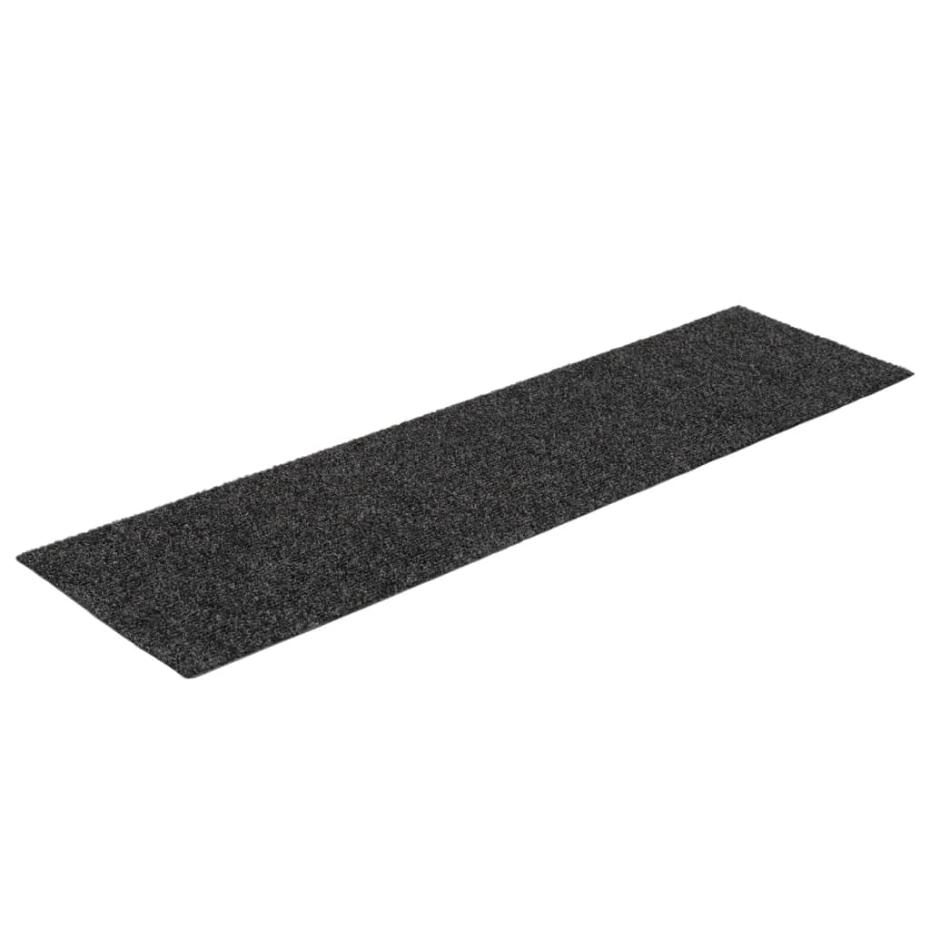 Vidaxl stair mats self -adhesive 15 st rectangular 76x20 cm anthracite