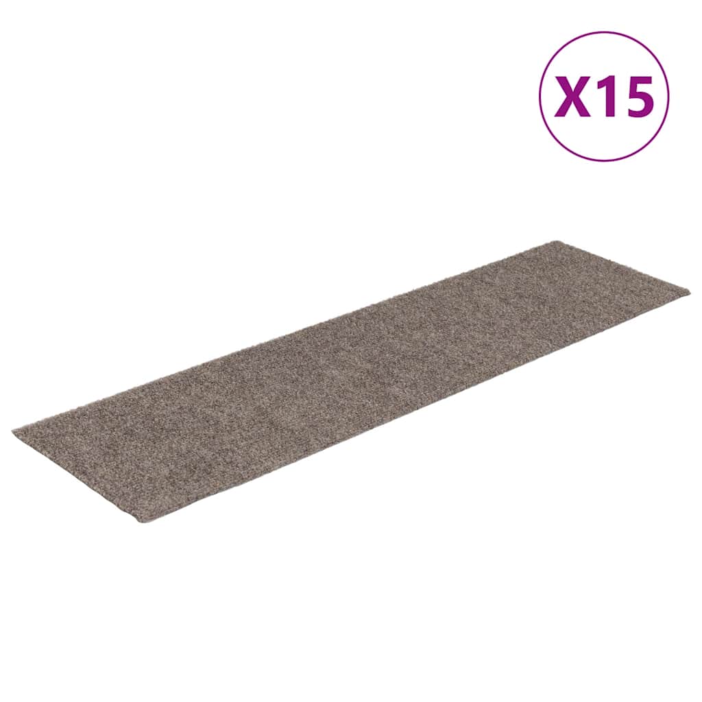 Vidaxl Stair Mats auto-adhésif 15 pièces 76x20 cm beige rectangulaire
