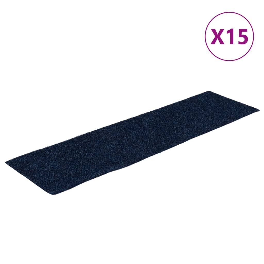 Vidaxl 15 st pédales tapis auto-adhésifs rectangulaires 76x20 cm bleu