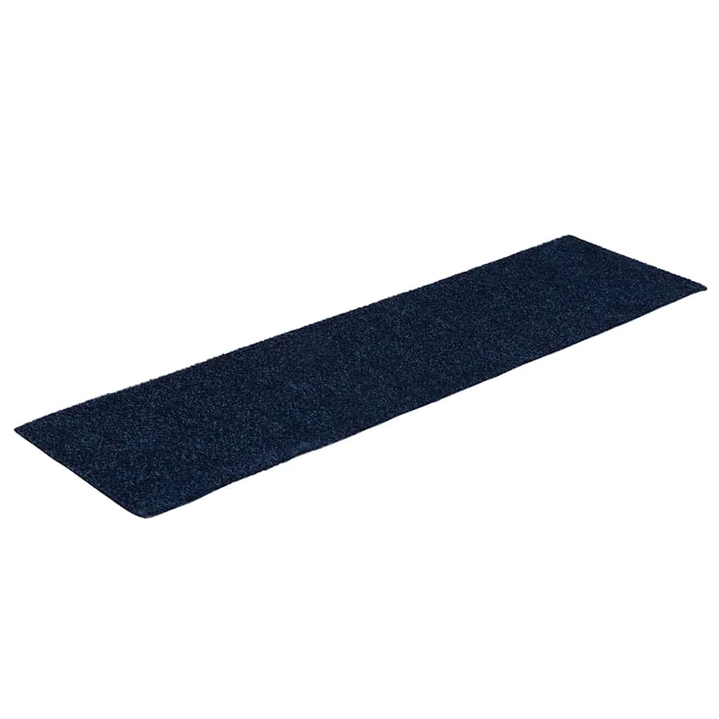 Vidaxl Mat à escalier auto-adhésif 15 pièces 76x20 cm bleu marine rectangulaire