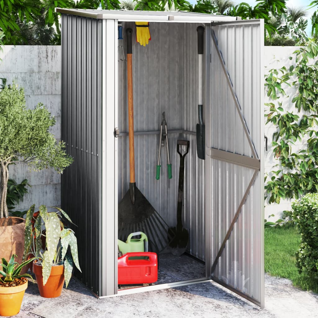 Vidaxl Garden Shed 118,5x97x209,5 cm galvanisert stålgrå