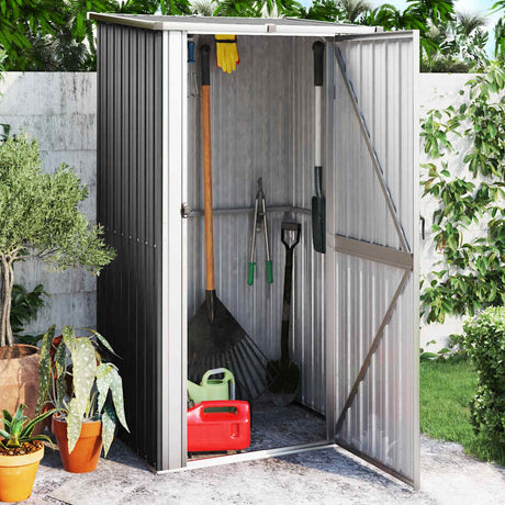 SHED JARDINE VIDAXL 118.5X97X209.5 cm Anthracite en acier galvanisé