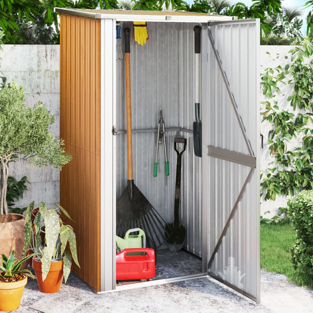 Abri de jardin Vidaxxl 118,5x97x209,5 cm acier galvanisé marron
