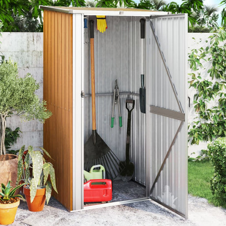 Abri de jardin Vidaxxl 118,5x97x209,5 cm acier galvanisé marron