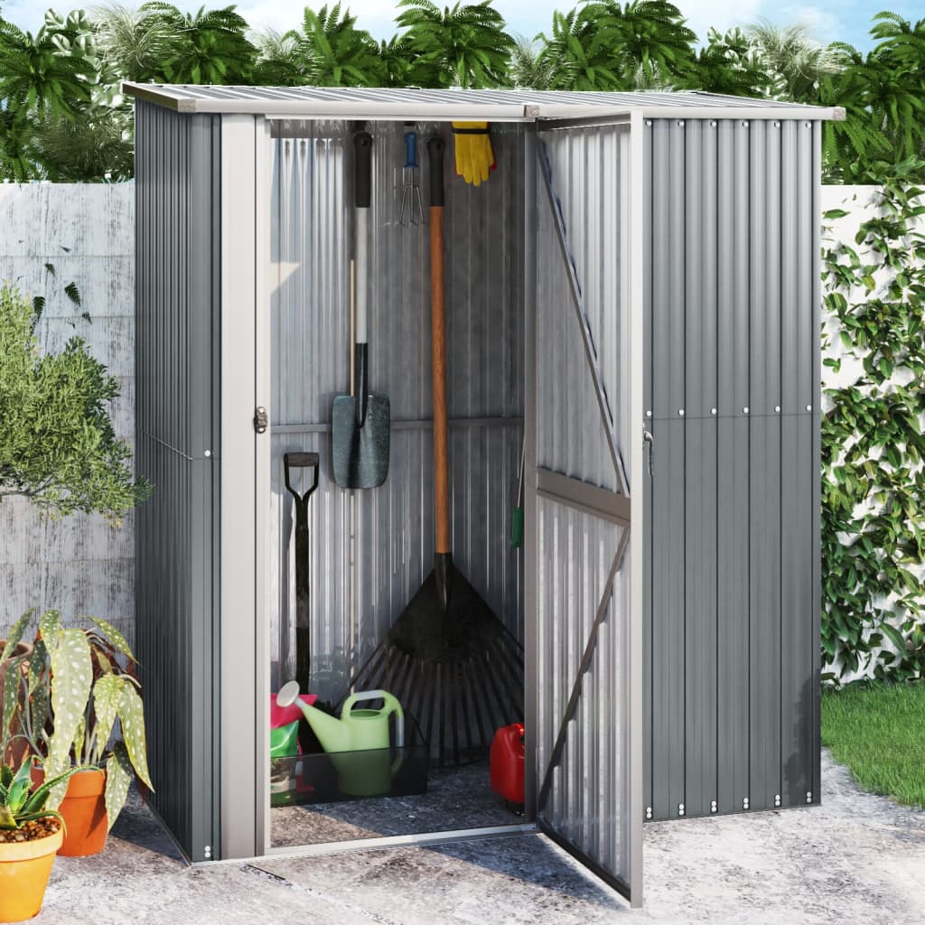 Vidaxl Garden Shed 180,5x97x209,5 cm galvanisert stålgrå