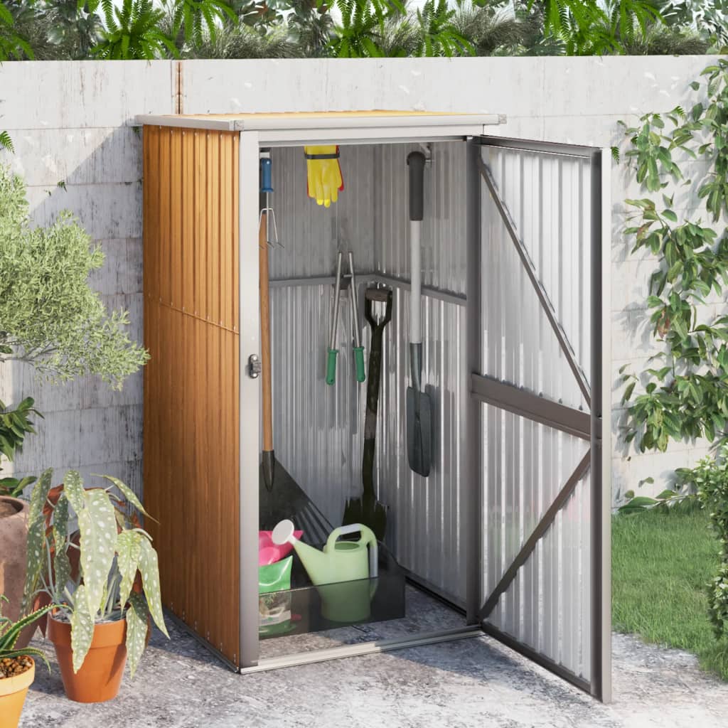 Vidaxl Garden Shed 88x89x161 cm galvaniseret stålbrun