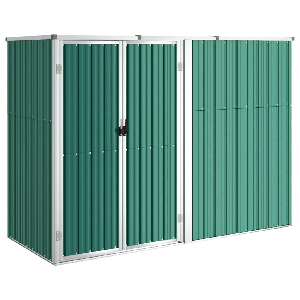 Vidaxl Garden Shed 225x89x161 cm galvanisert stålgrønn