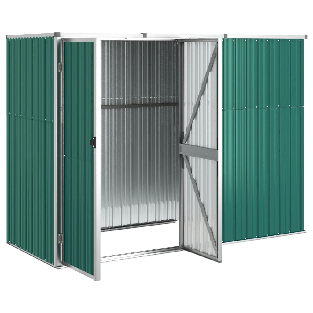 Vidaxl Garden Shed 225x89x161 cm galvanisert stålgrønn