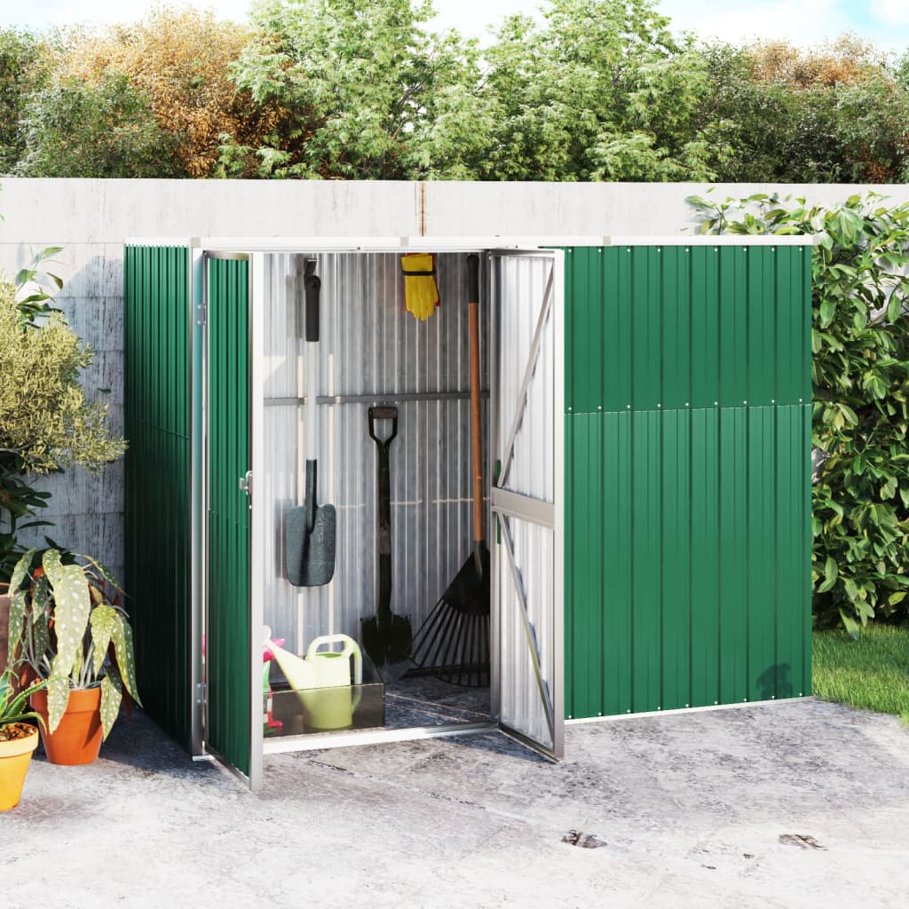 Vidaxl Garden Shed 225x89x161 cm galvanisert stålgrønn