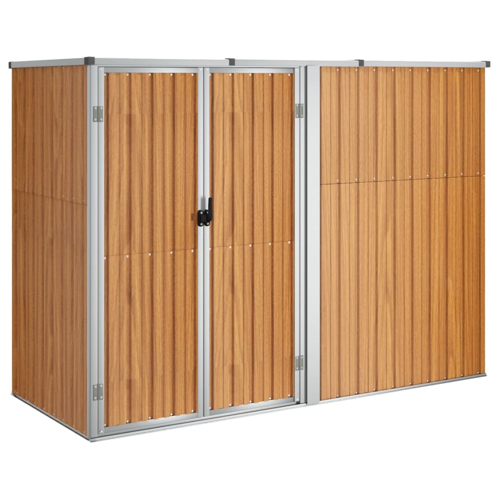 Vidaxl Garden Shed 225x89x161 cm galvanisert stålbrun