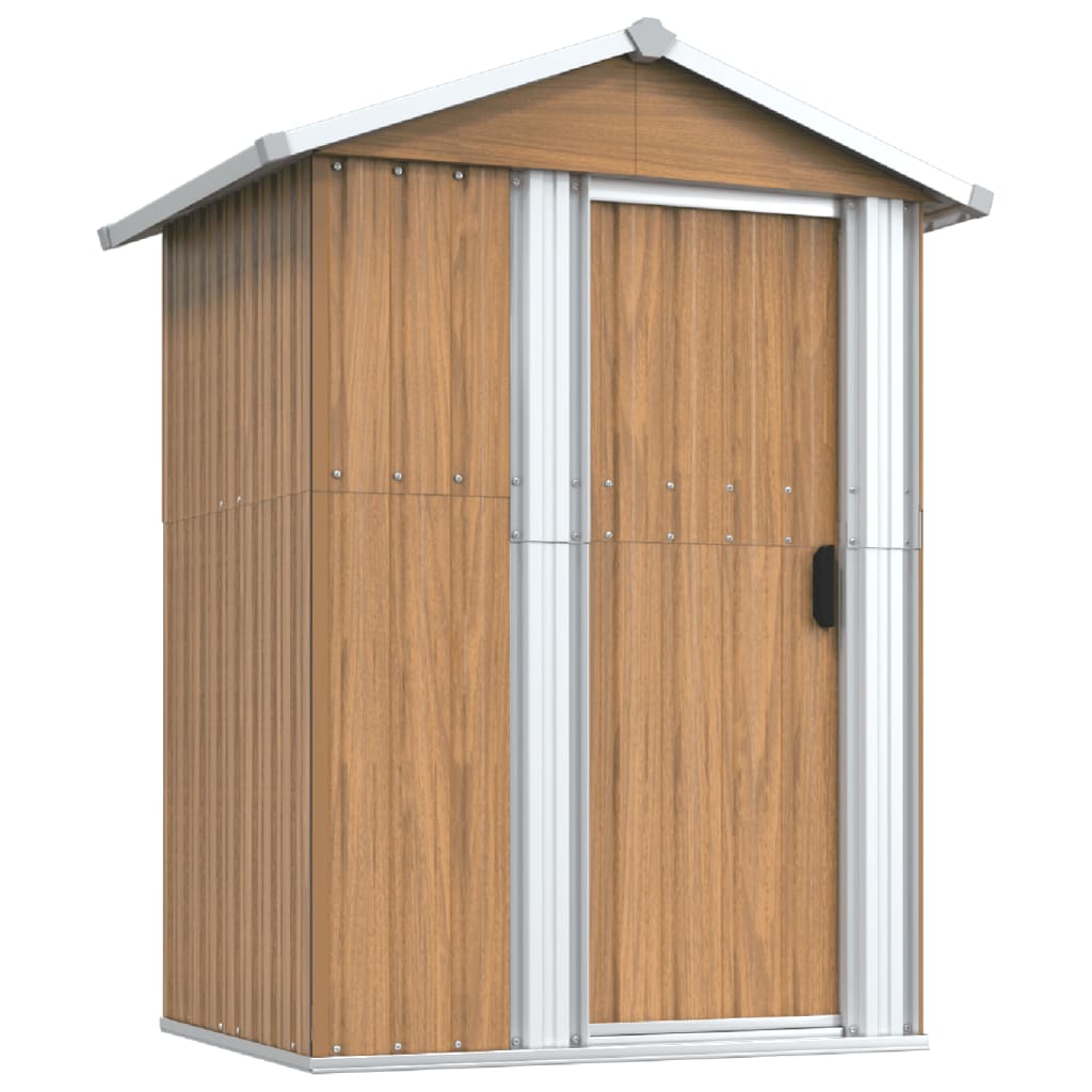 Vidaxl jardin hangar 126x97.5x177 cm brun en acier galvanisé